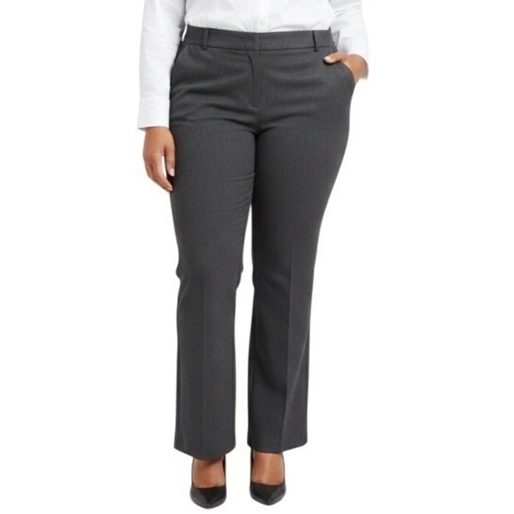 Lane Bryant Dress Pants Womens 24 Black Twill Bootcut Stretch Work Office Career